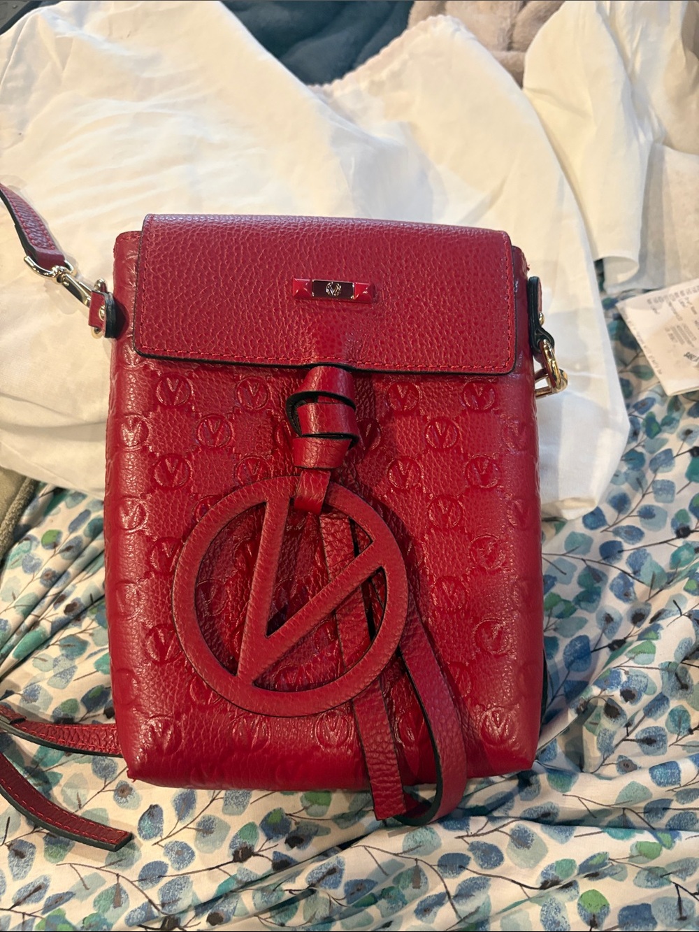 Valentino Red Women's Crossbody Bag with Signature Logo